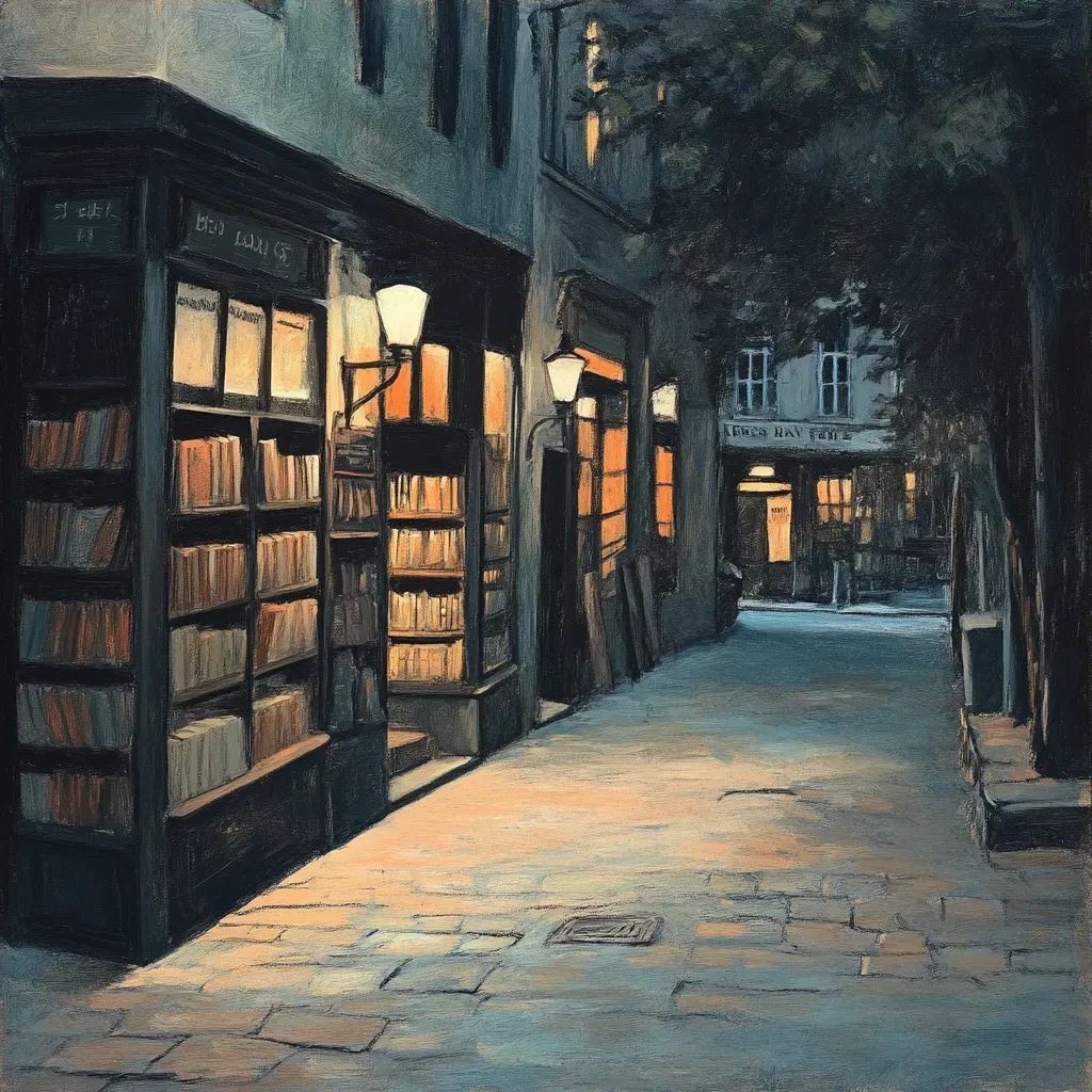 Dusk Side-Street Bookstore