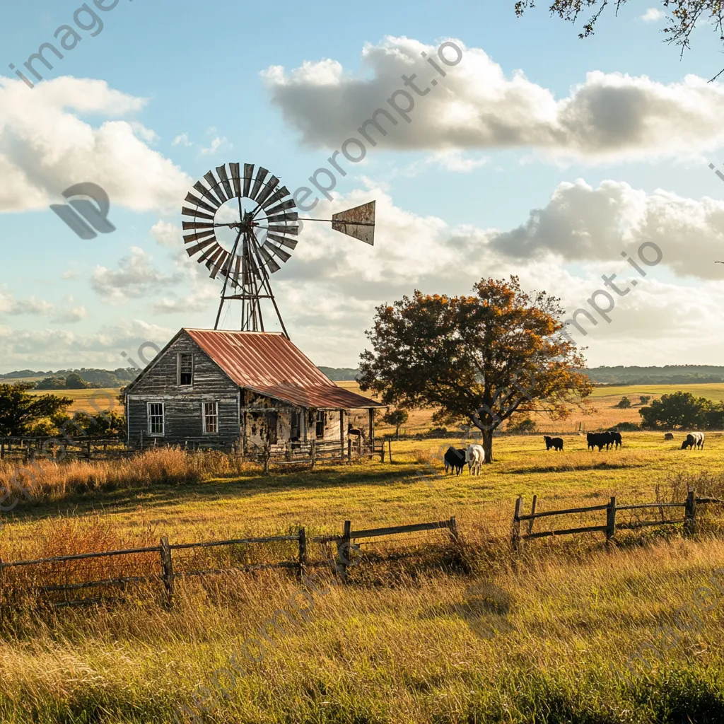 Old-fashioned windmill near farmhouse - Image 2