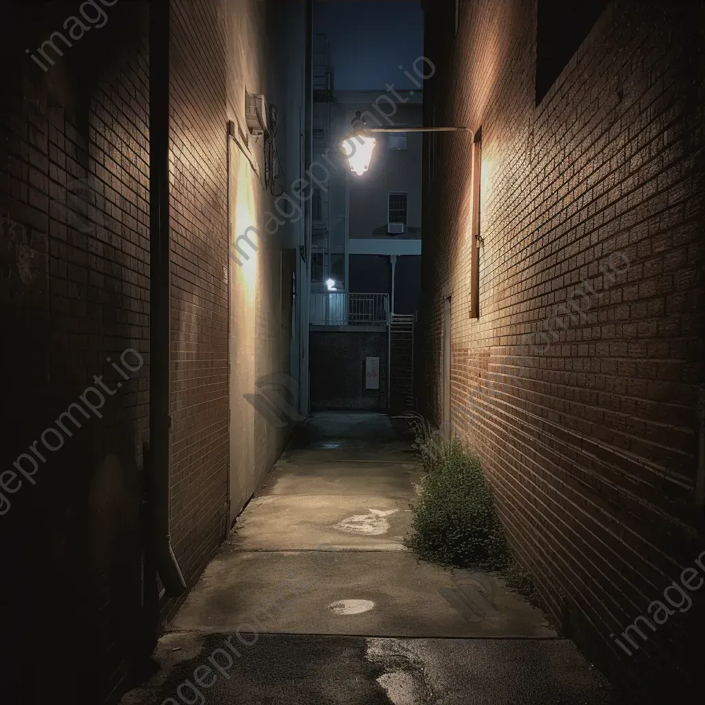 Sparse urban alleyway with street lamp shot on iPhone 13 Pro - Image 3