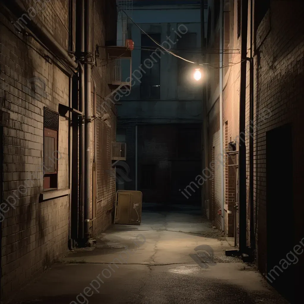 Sparse urban alleyway with street lamp shot on iPhone 13 Pro - Image 4