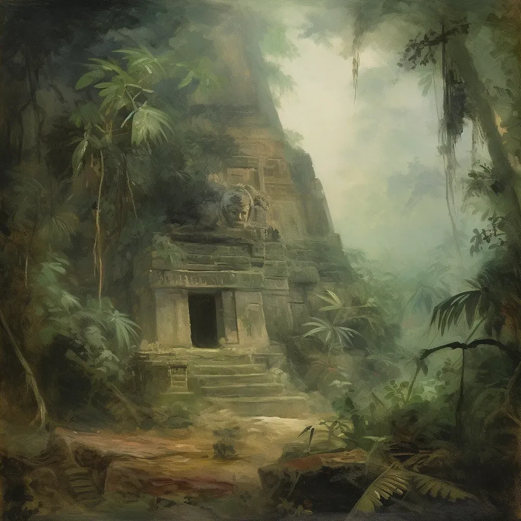 Mystical Ancient Mayan Temple in a Jungle Setting - Image 2