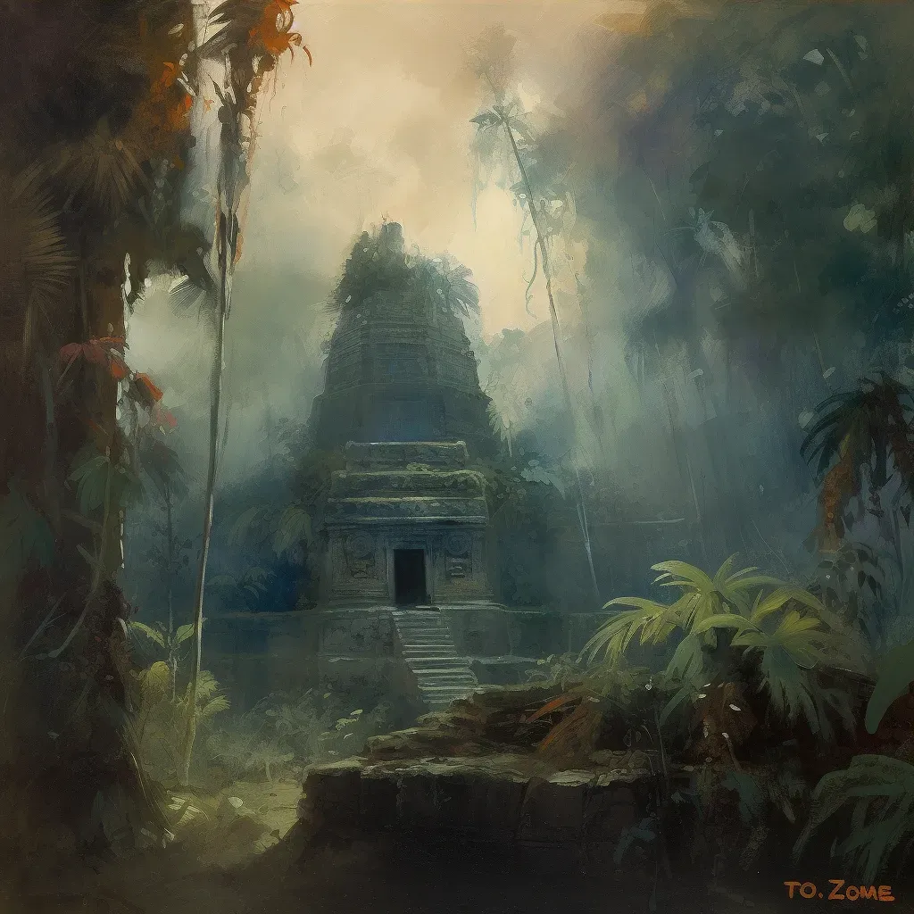 Mystical Ancient Mayan Temple in a Jungle Setting - Image 3