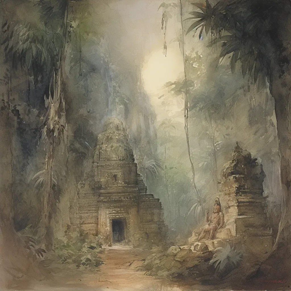 Mystical Ancient Mayan Temple in a Jungle Setting - Image 4