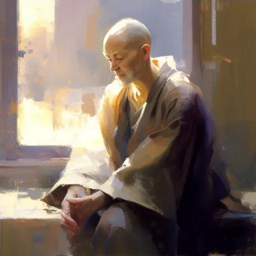 Tranquil monk meditation scene - Image 4