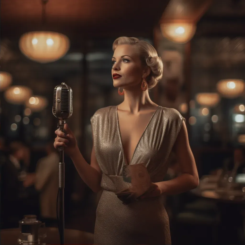 Vintage portrait of a sophisticated lady in 1920s jazz club - Image 2