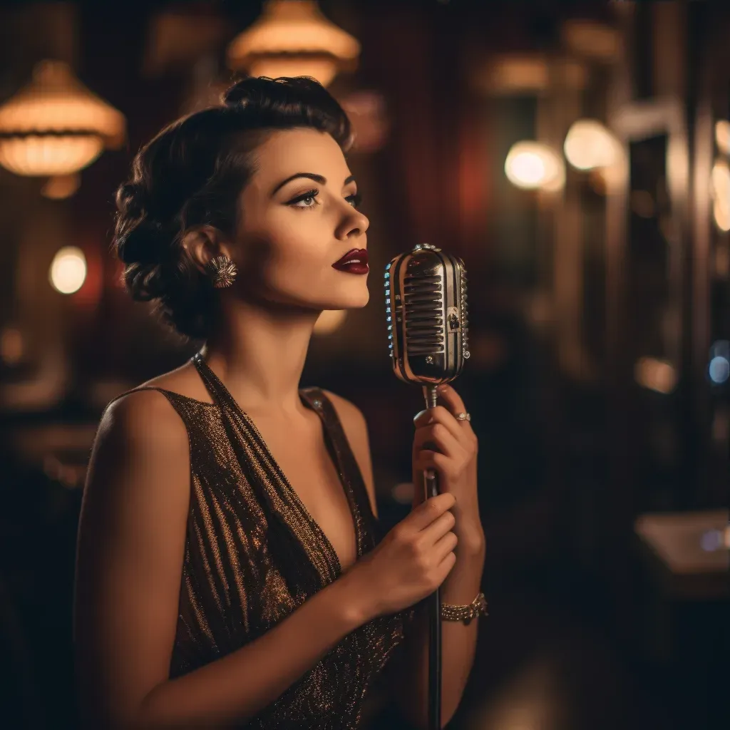 Vintage portrait of a sophisticated lady in 1920s jazz club - Image 3