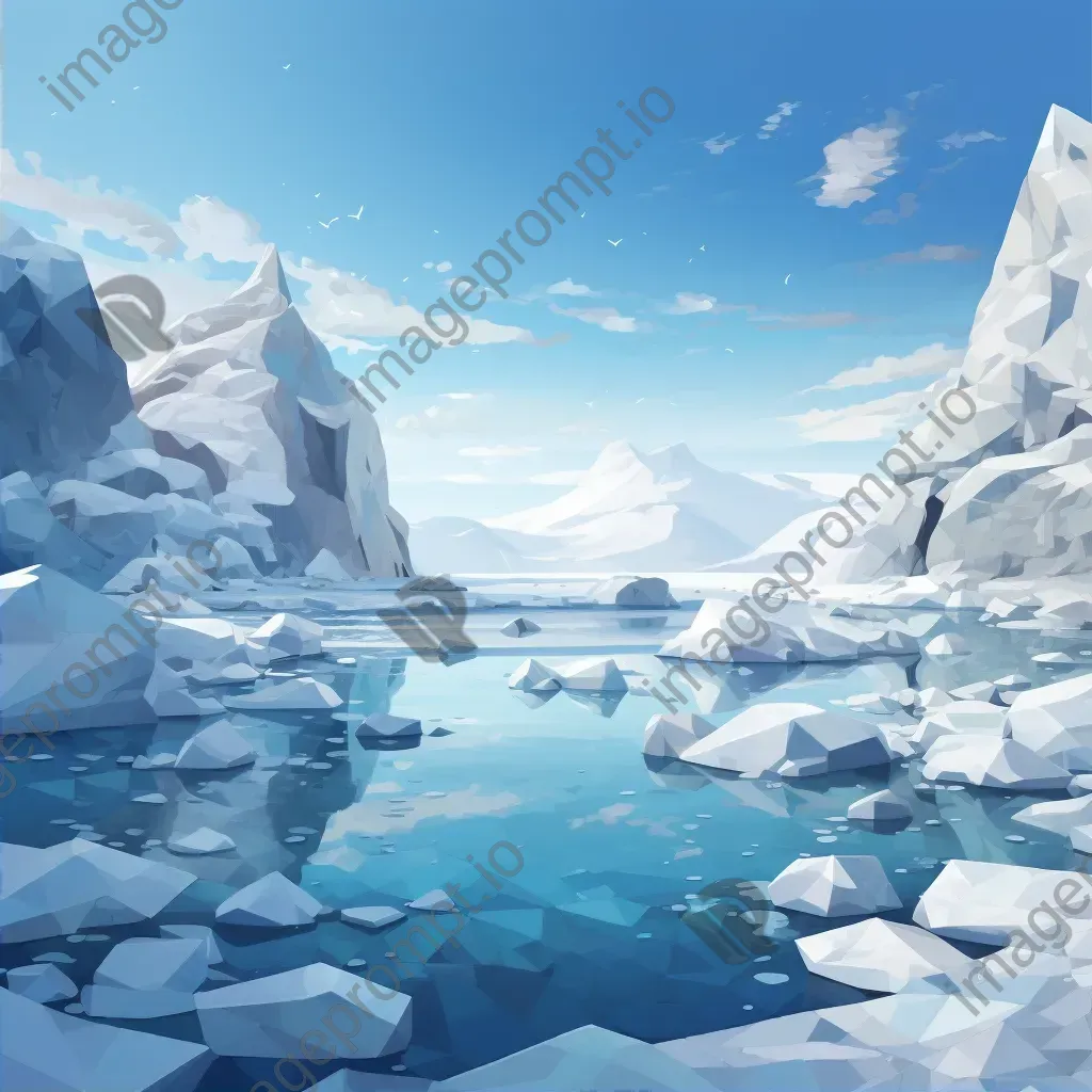 Low poly depiction of a pristine snowy landscape - Image 2