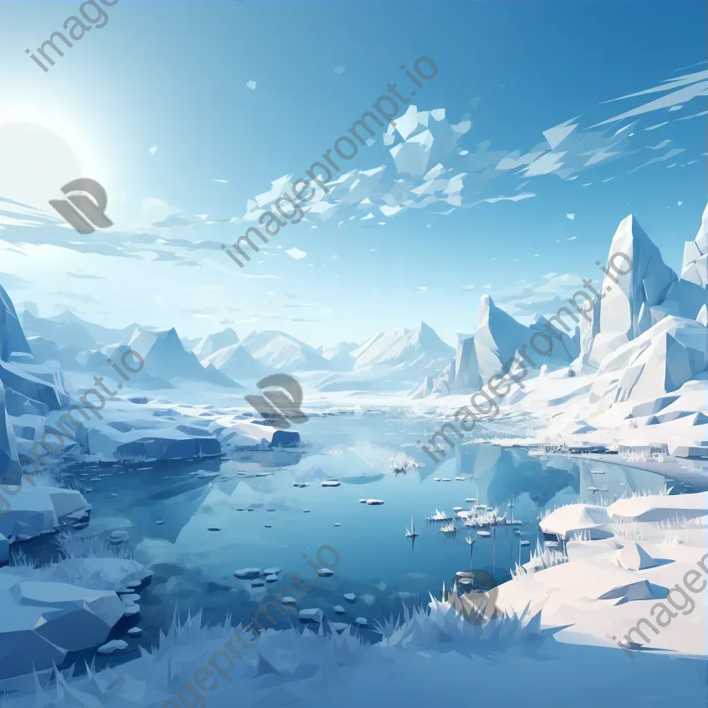 Low poly depiction of a pristine snowy landscape - Image 3