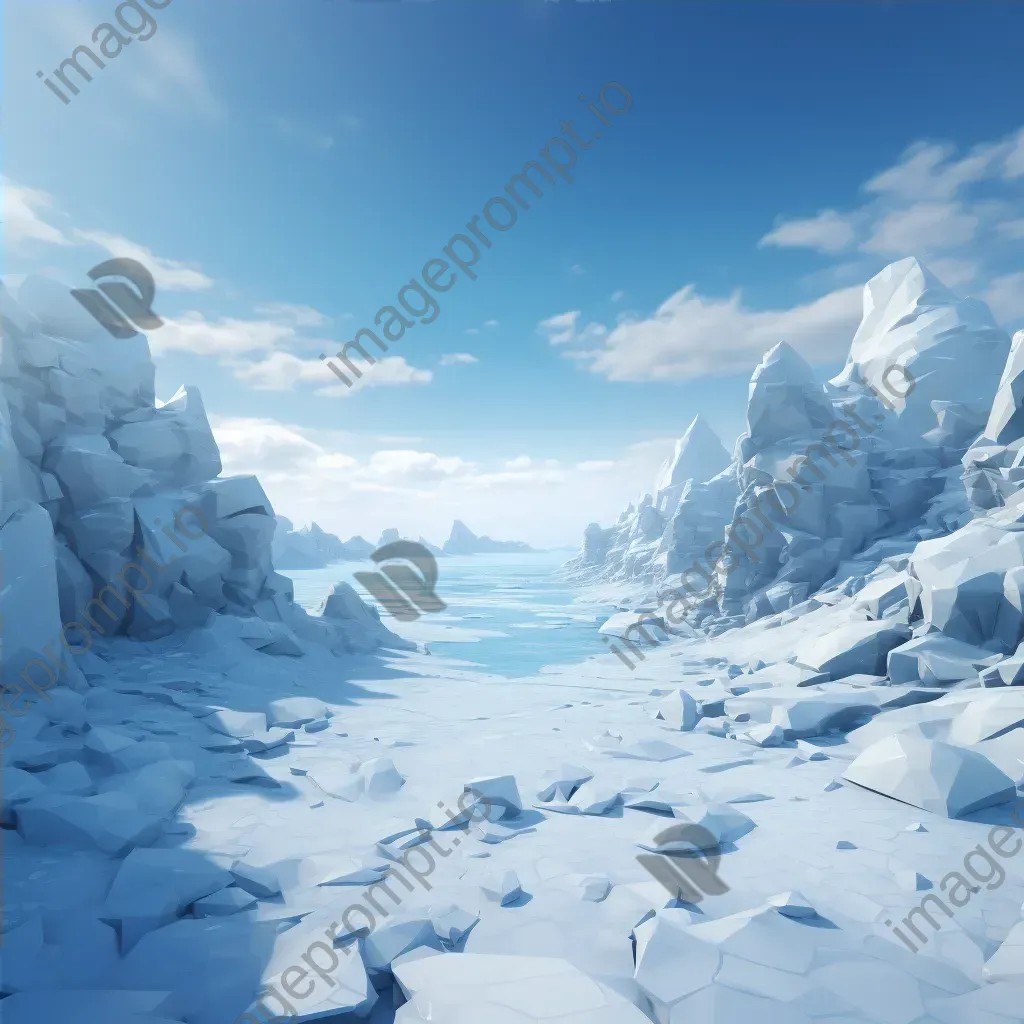 Low poly depiction of a pristine snowy landscape - Image 4