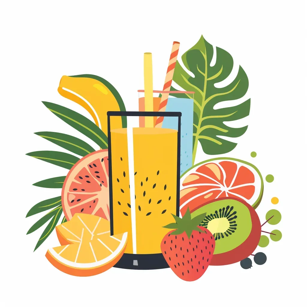 Tropical juice bar logo with bright and bold colors - Image 1