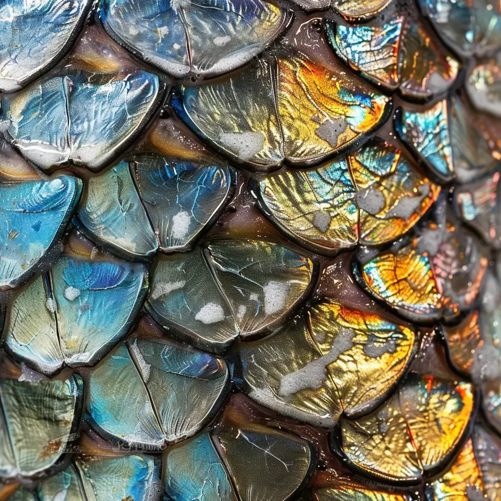 close-up of fish scales - Image 4