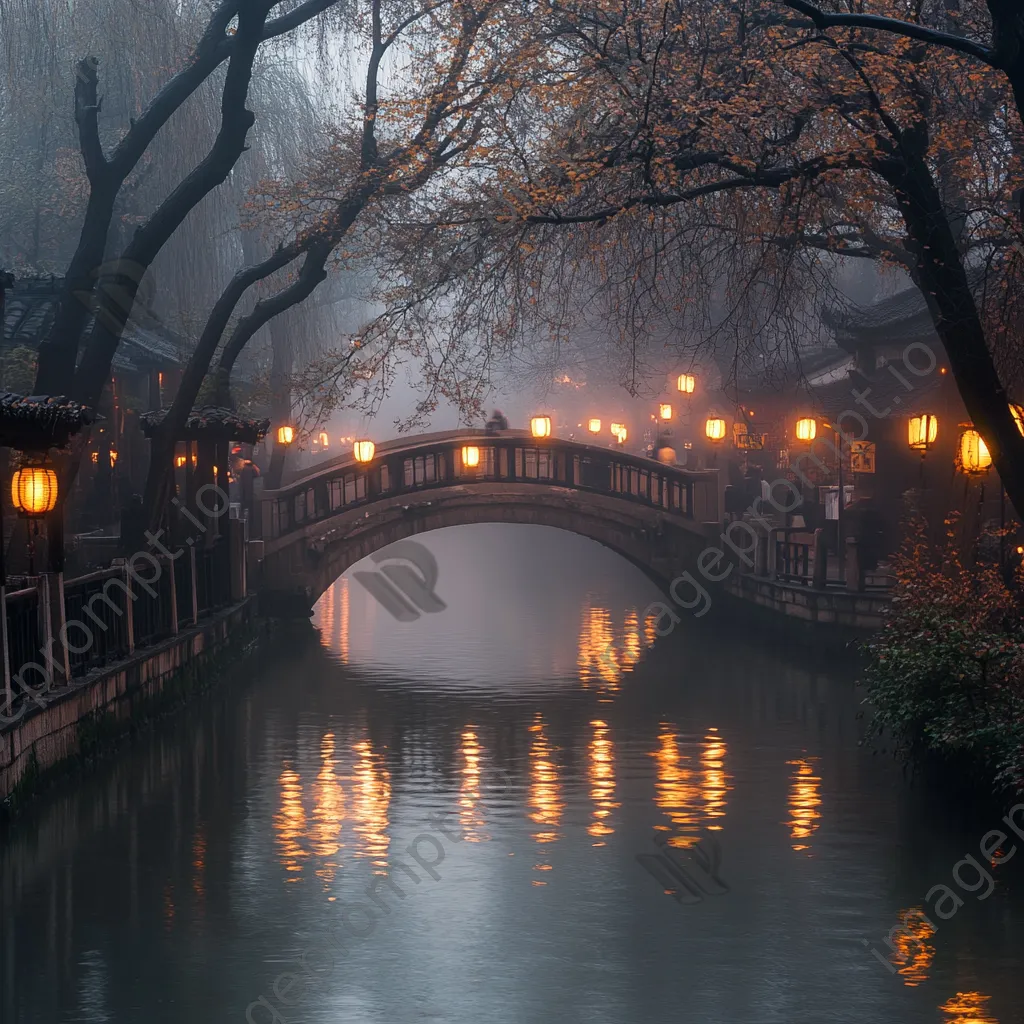 Fog-enshrouded bridge over a river - Image 2