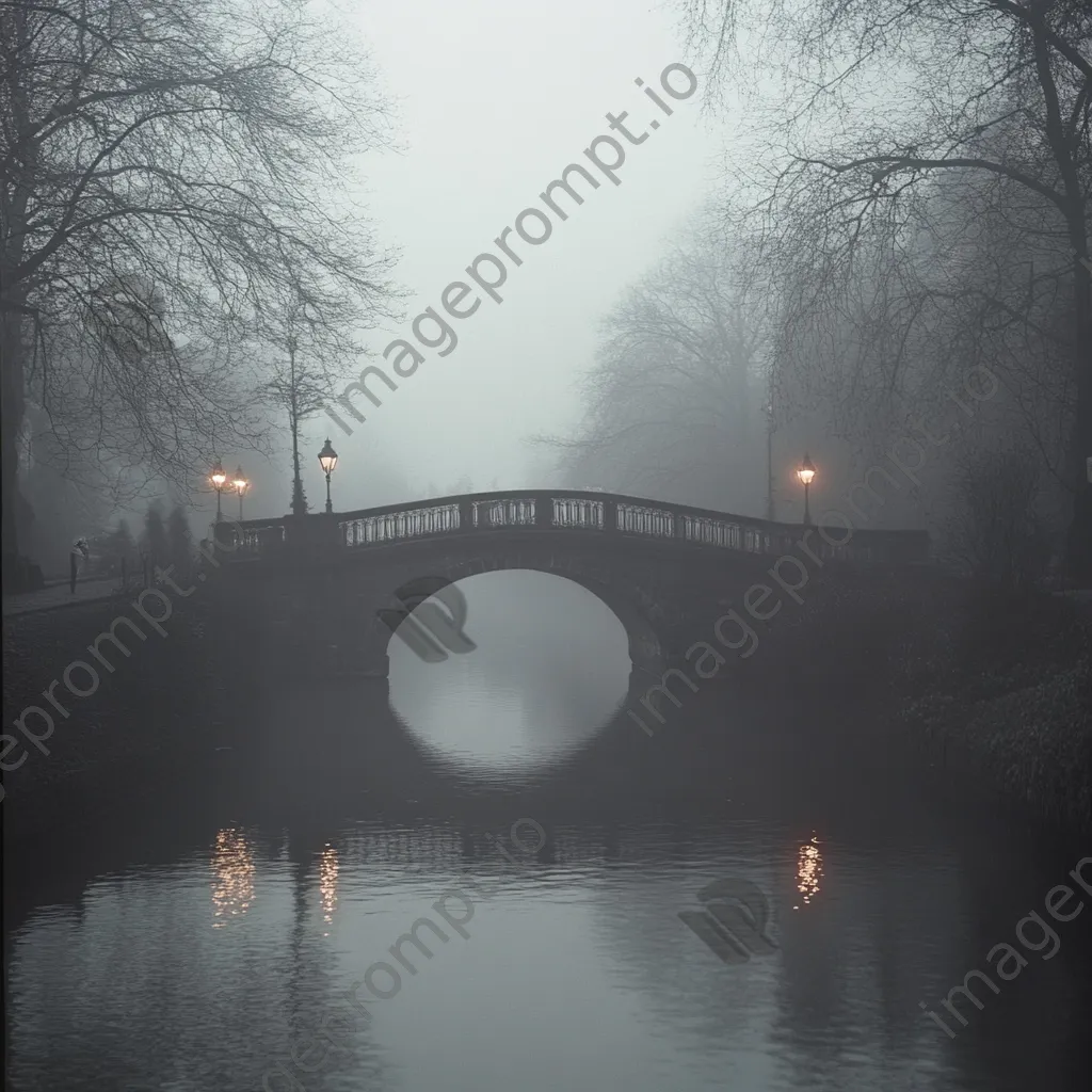 Fog-enshrouded bridge over a river - Image 4