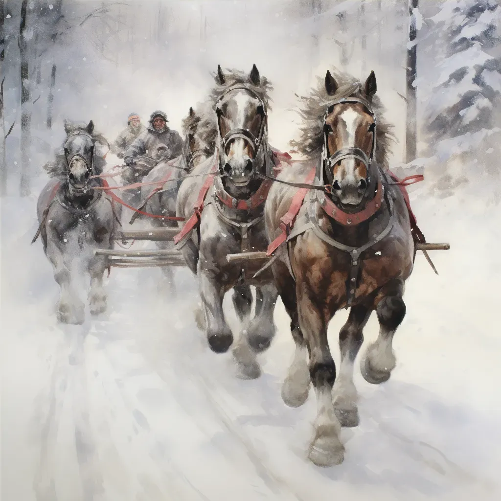 Russian Troika ride on snowy day - Image 4