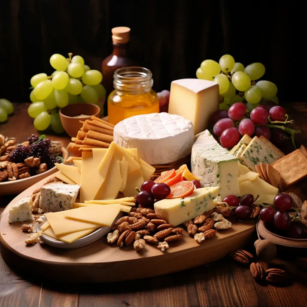 Cheese platter with assorted cheeses, nuts, and grapes, shot on iPhone 12 Pro Max - Image 2