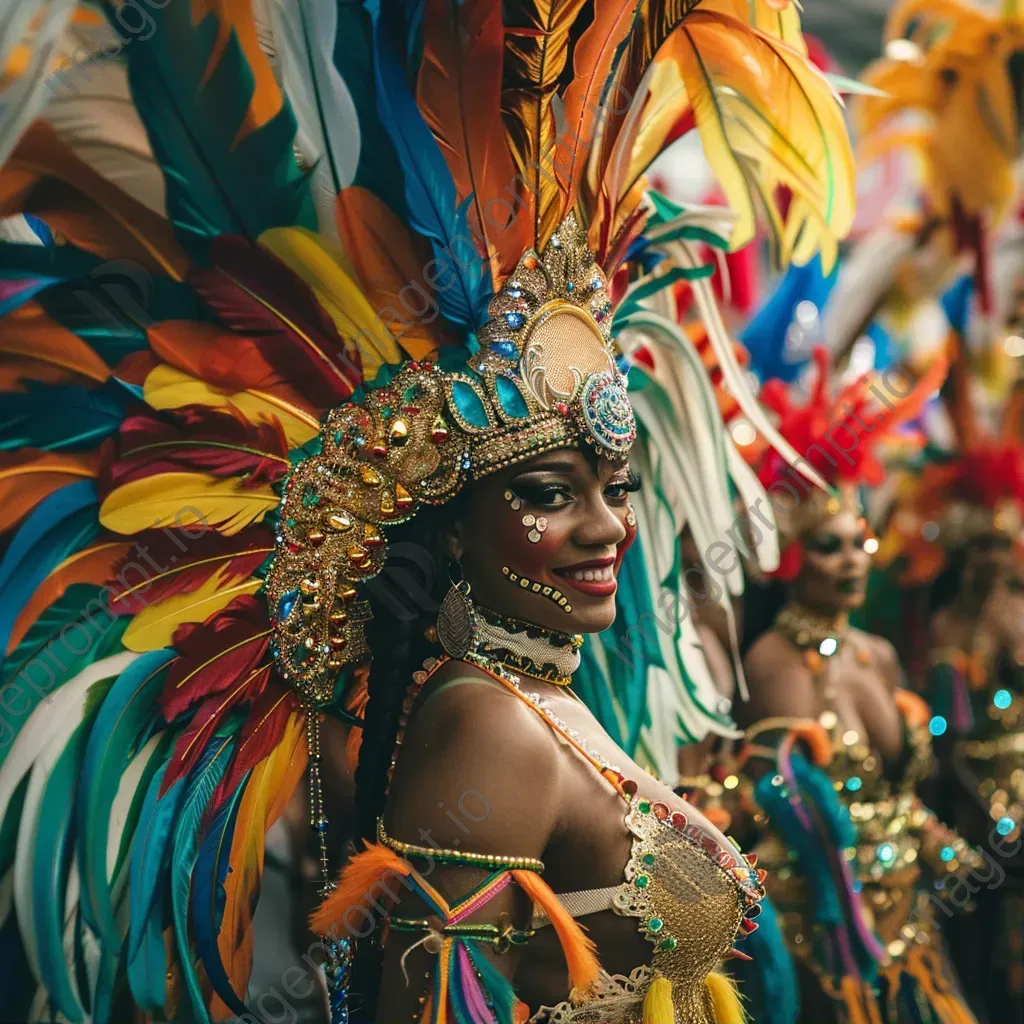 Rio Carnival celebration with samba dancers and vibrant floats - Image 1