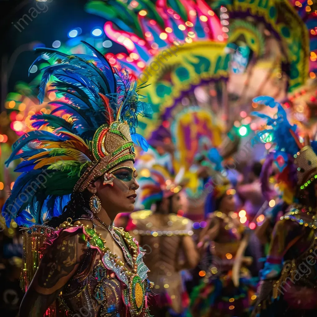 Rio Carnival celebration with samba dancers and vibrant floats - Image 3