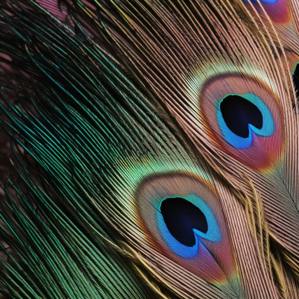 Close-up of a vibrant peacock feather - Image 2