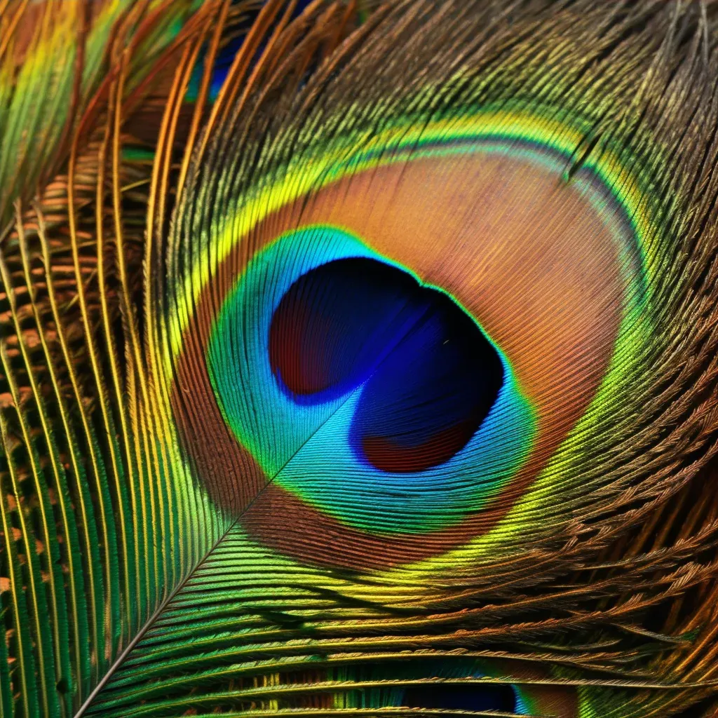 Close-up of a vibrant peacock feather - Image 4