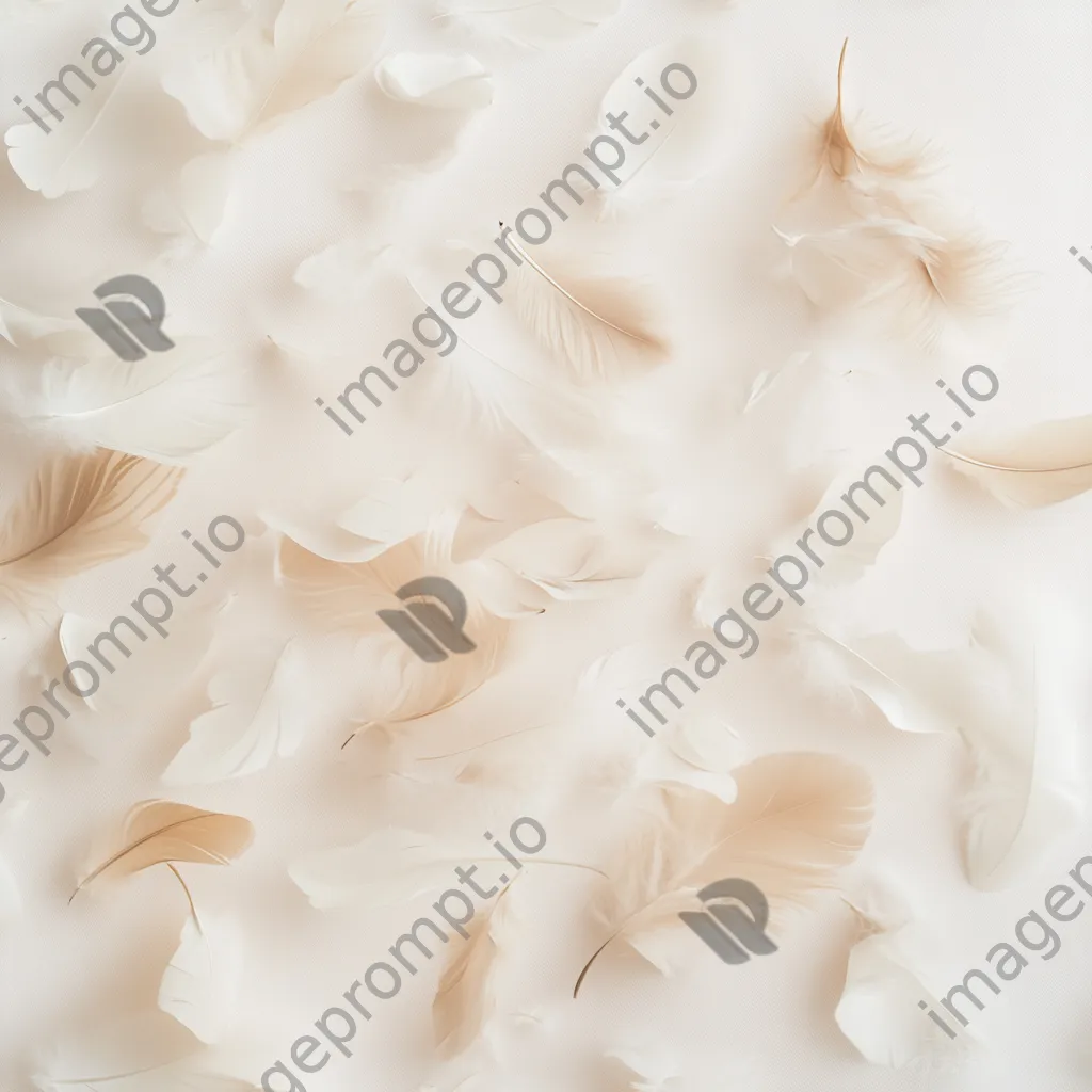 White and beige feathers scattered on a pale background. - Image 2