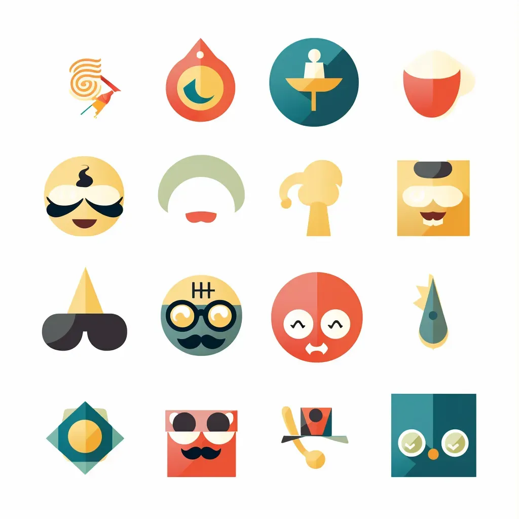 Retro Funny Quirky Icons Logo