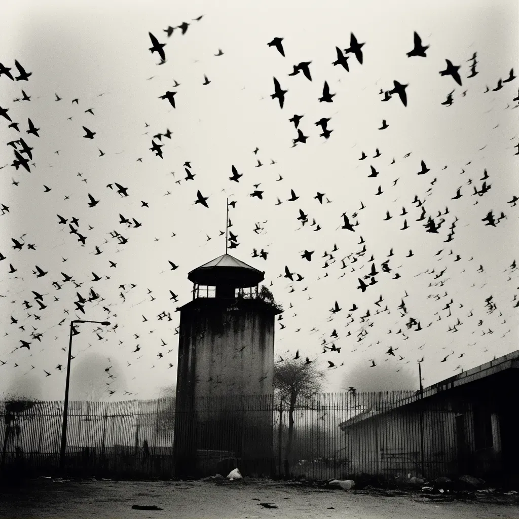 Flock of birds escaping from a cage - Image 2