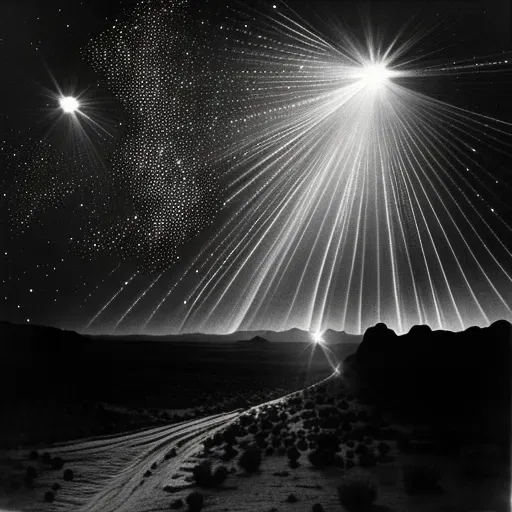 Artistic representation of bright points of light in a dark sky symbolizing star creation - Image 3