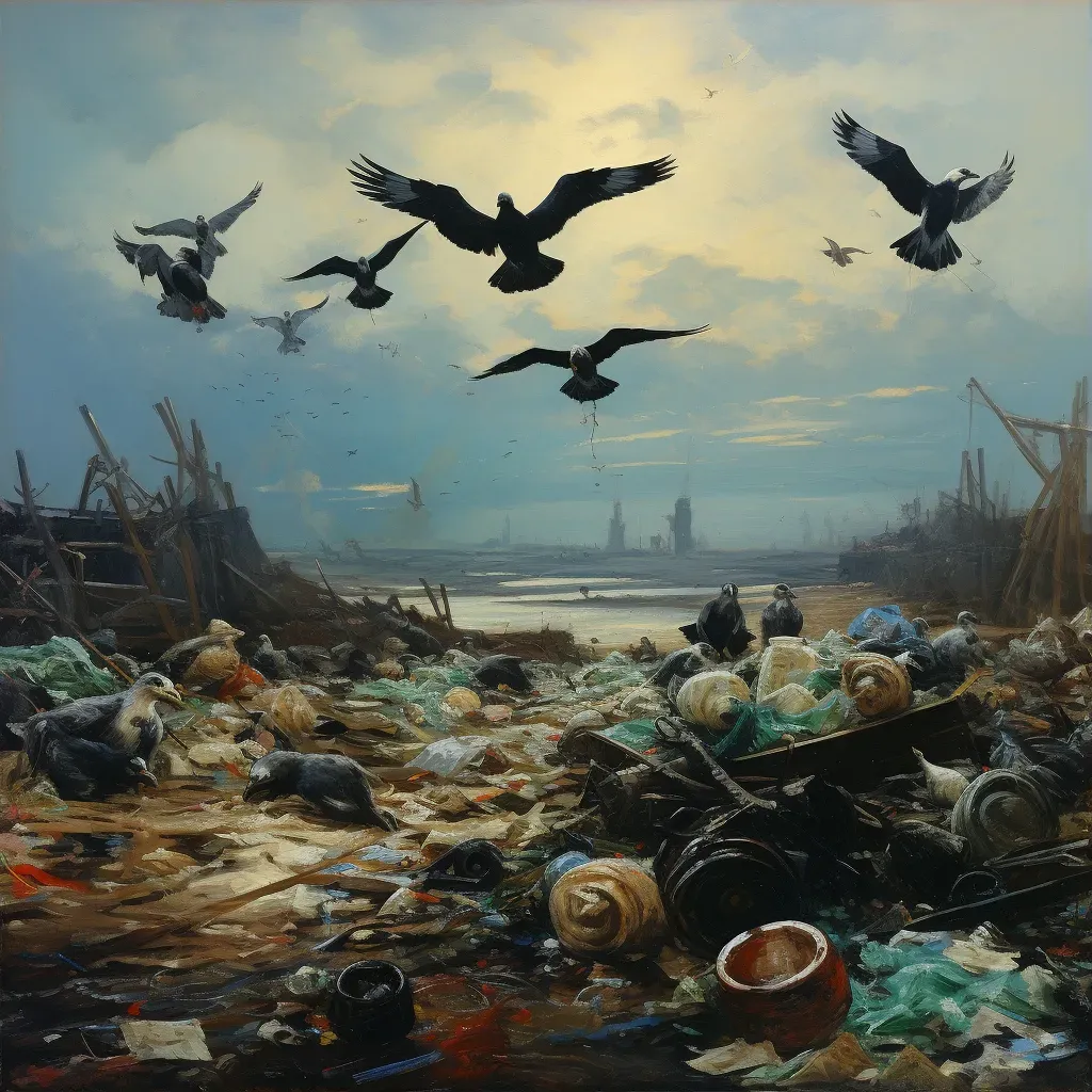 Landfill overflowing with plastic waste symbolizing environmental challenges - Image 3