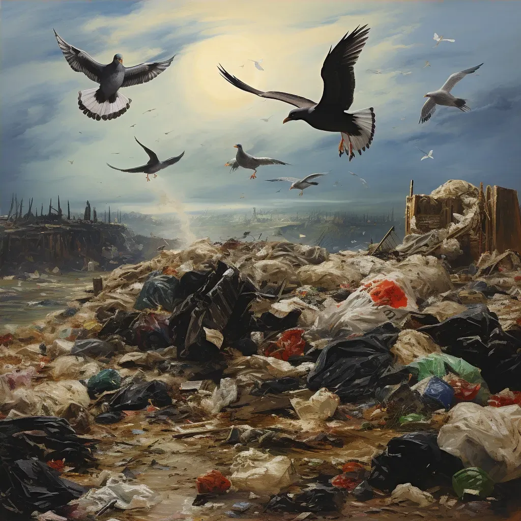 Landfill overflowing with plastic waste symbolizing environmental challenges - Image 4