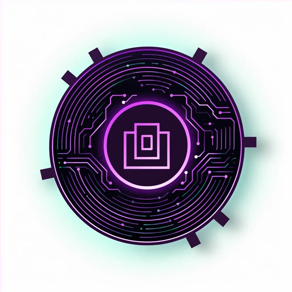 Bold and impactful logo for a cryptocurrency exchange with a coin icon in purple and black - Image 4