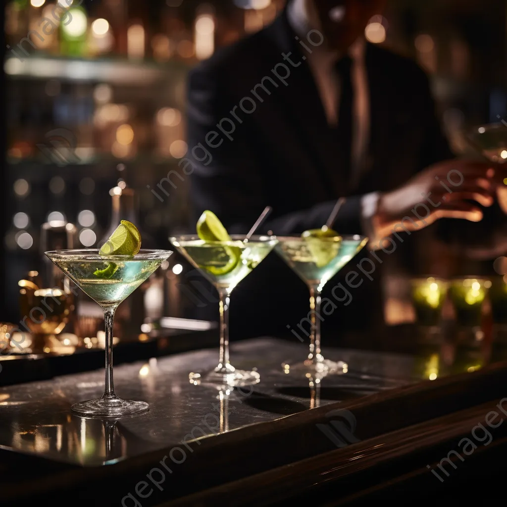 Bartender shaking a martini at a sophisticated cocktail bar - Image 3