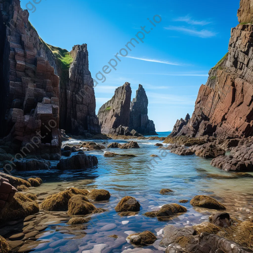 Remote coastal sea stacks with beaches and cliffs - Image 2