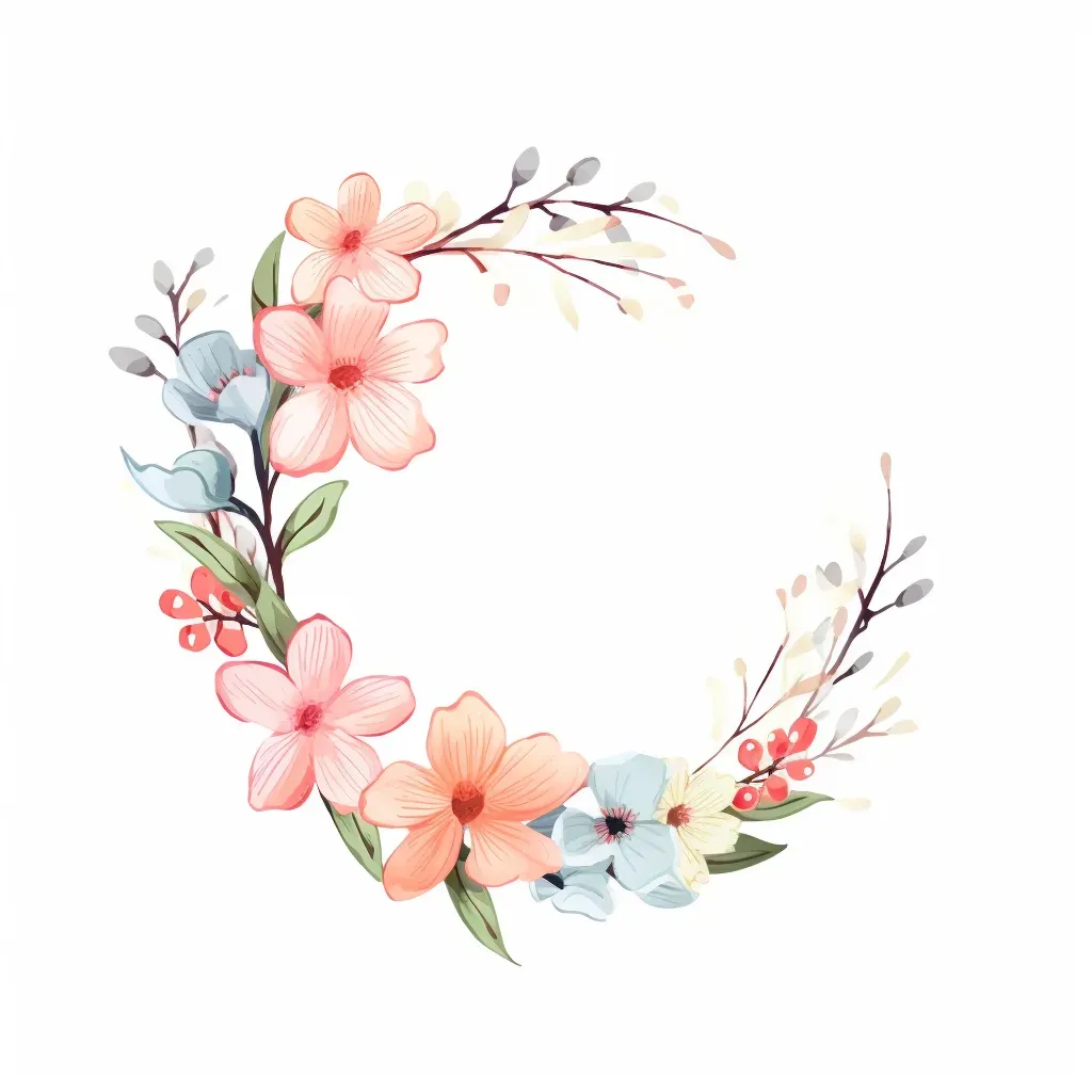 Springtime floral wreath with delicate petals logo - Image 4