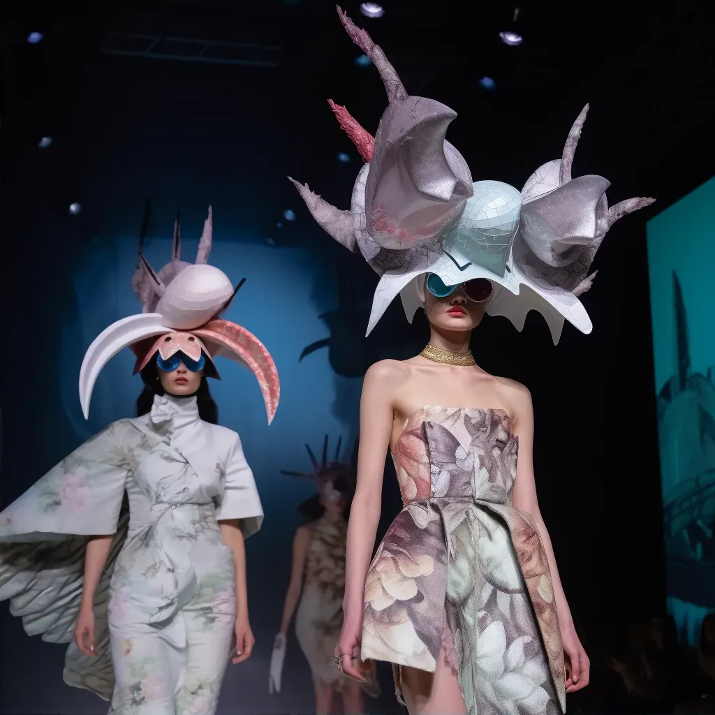 Surreal avant-garde fashion runway scene - Image 2