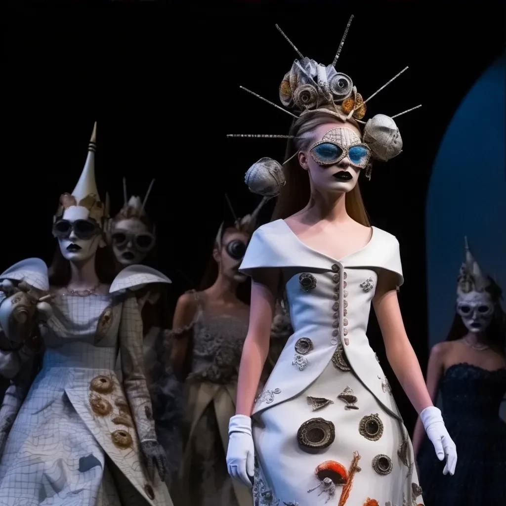 Surreal avant-garde fashion runway scene - Image 3