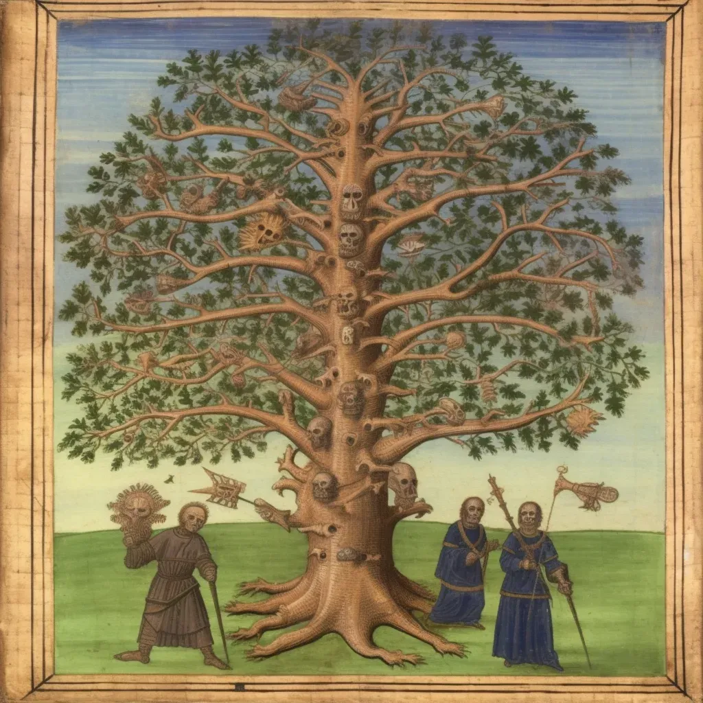 Image of vibrant tree of life vs. barren tree of death - Image 1