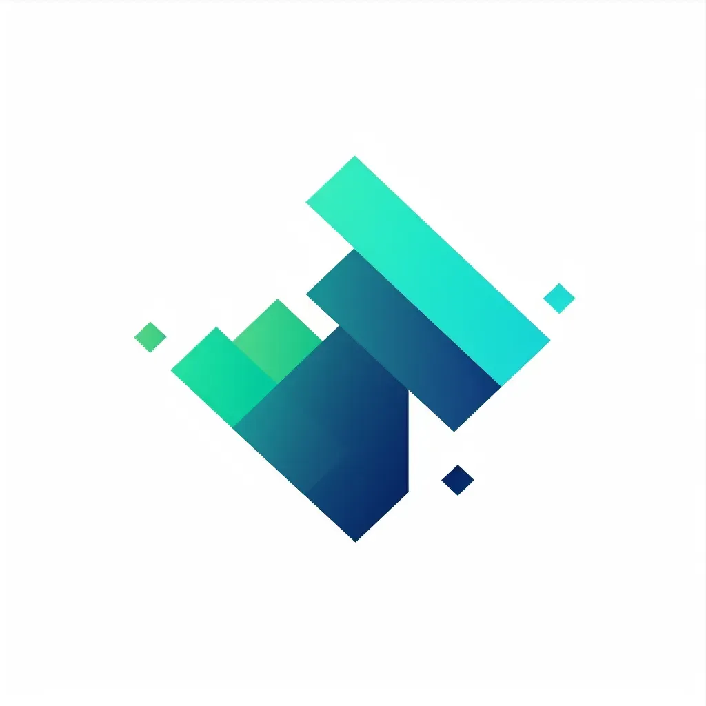 Modern and abstract digital media agency logo with a stylized pixel icon in green and blue - Image 3