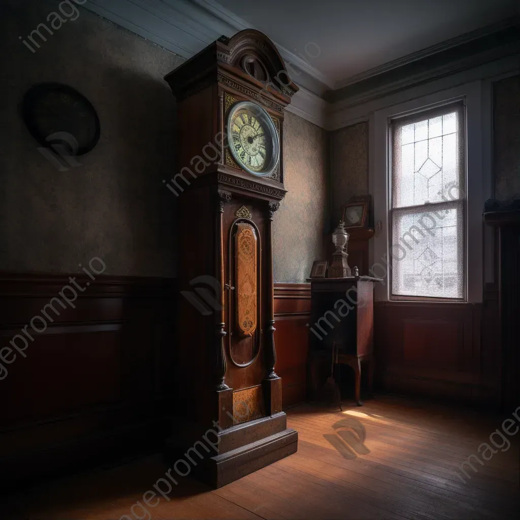 Grandfather clock standing tall in an empty room - Image 1