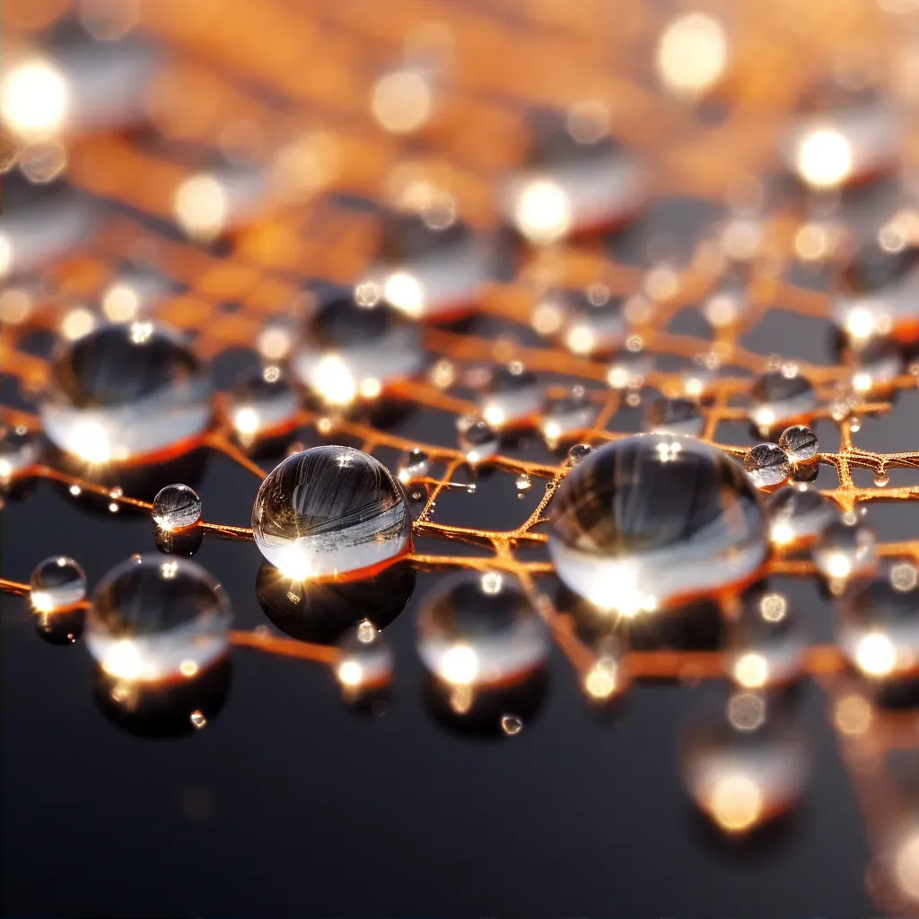 water droplets on spider silk - Image 2