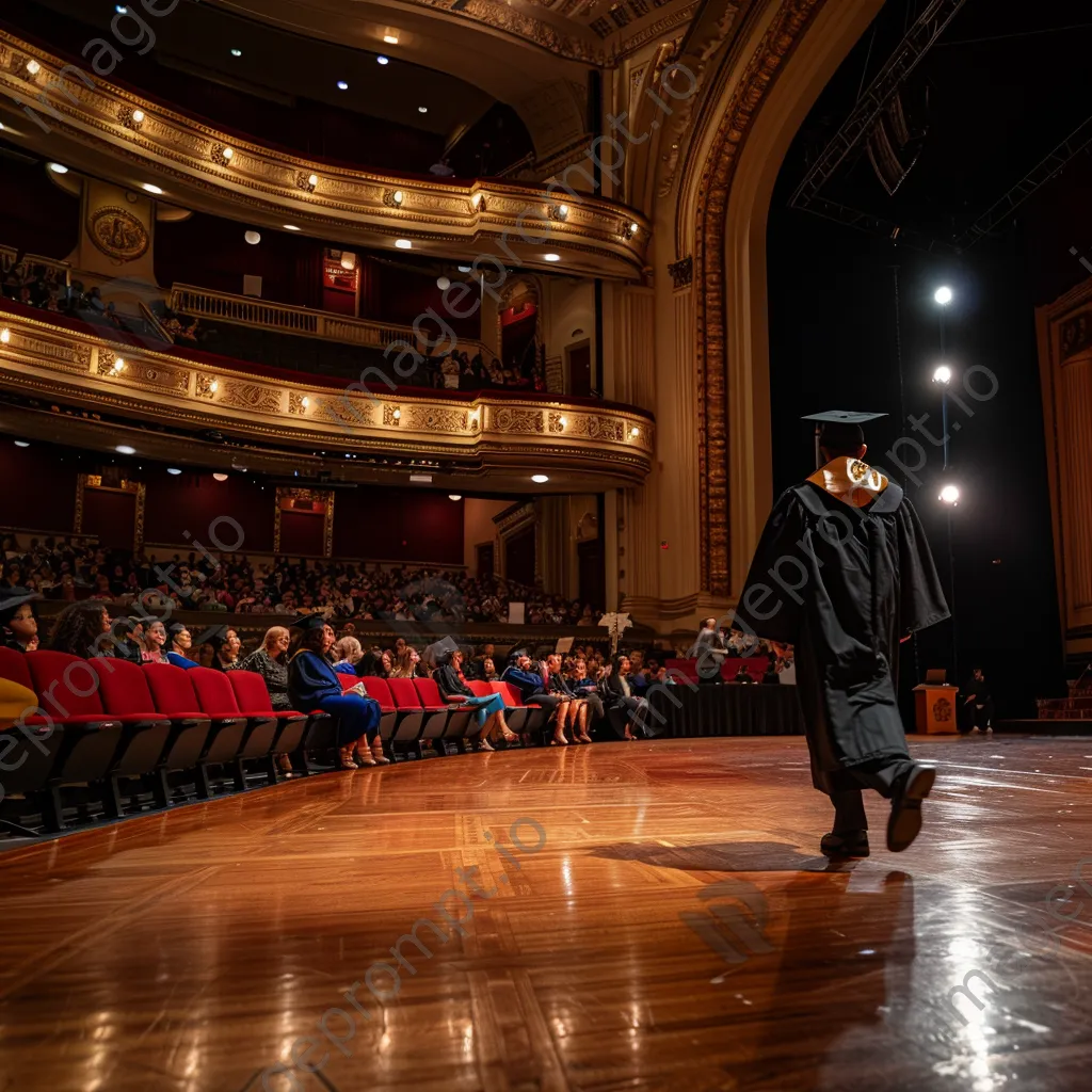 Graduate walking across stage to receive diploma - Image 3