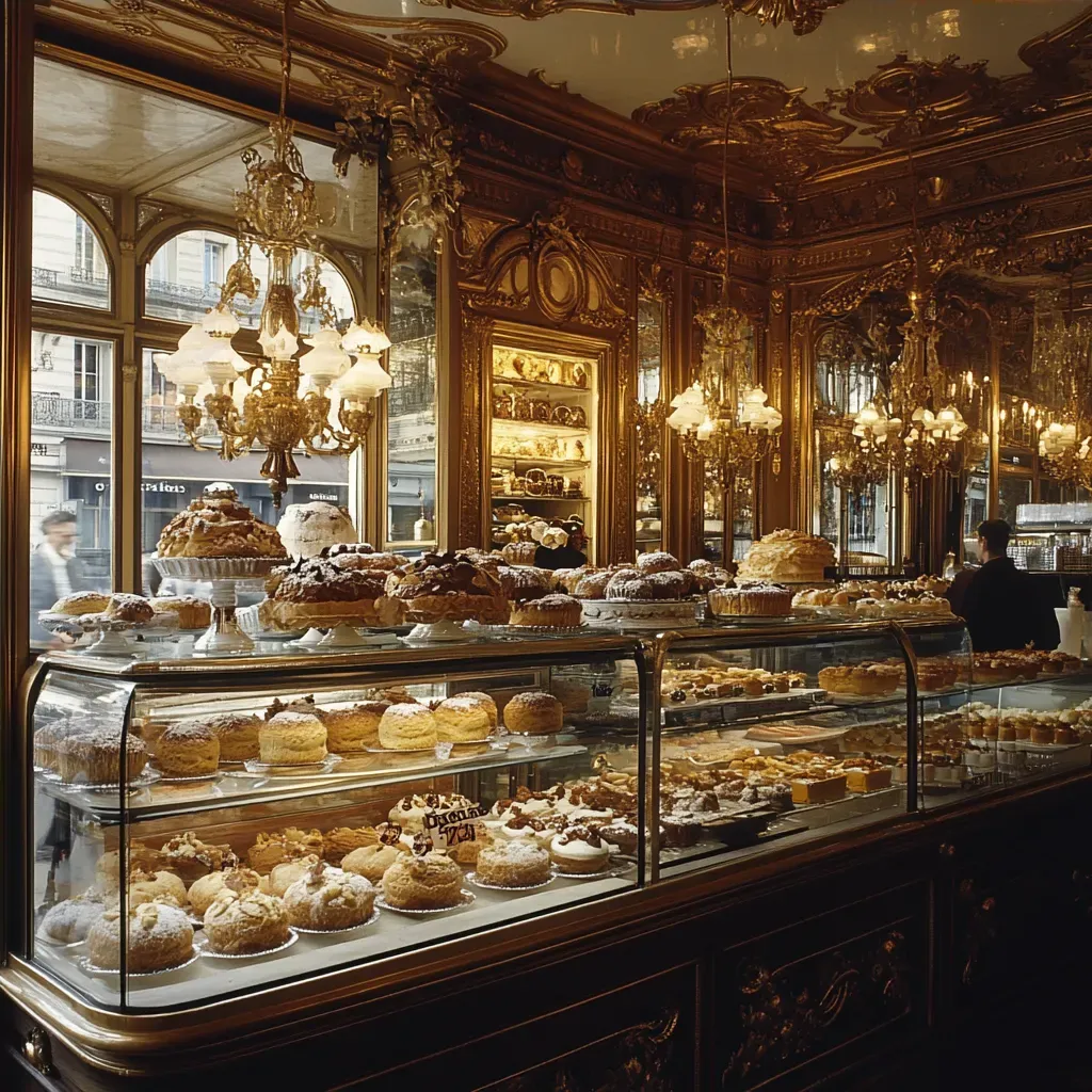 Delicate pastries in a Rococo inspired French patisserie showcasing a ballet of sugar and flour - Image 4