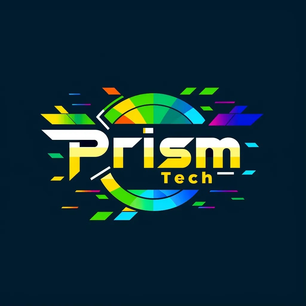 Playful logo design with green, blue, and yellow colors for Prism Tech - Image 1