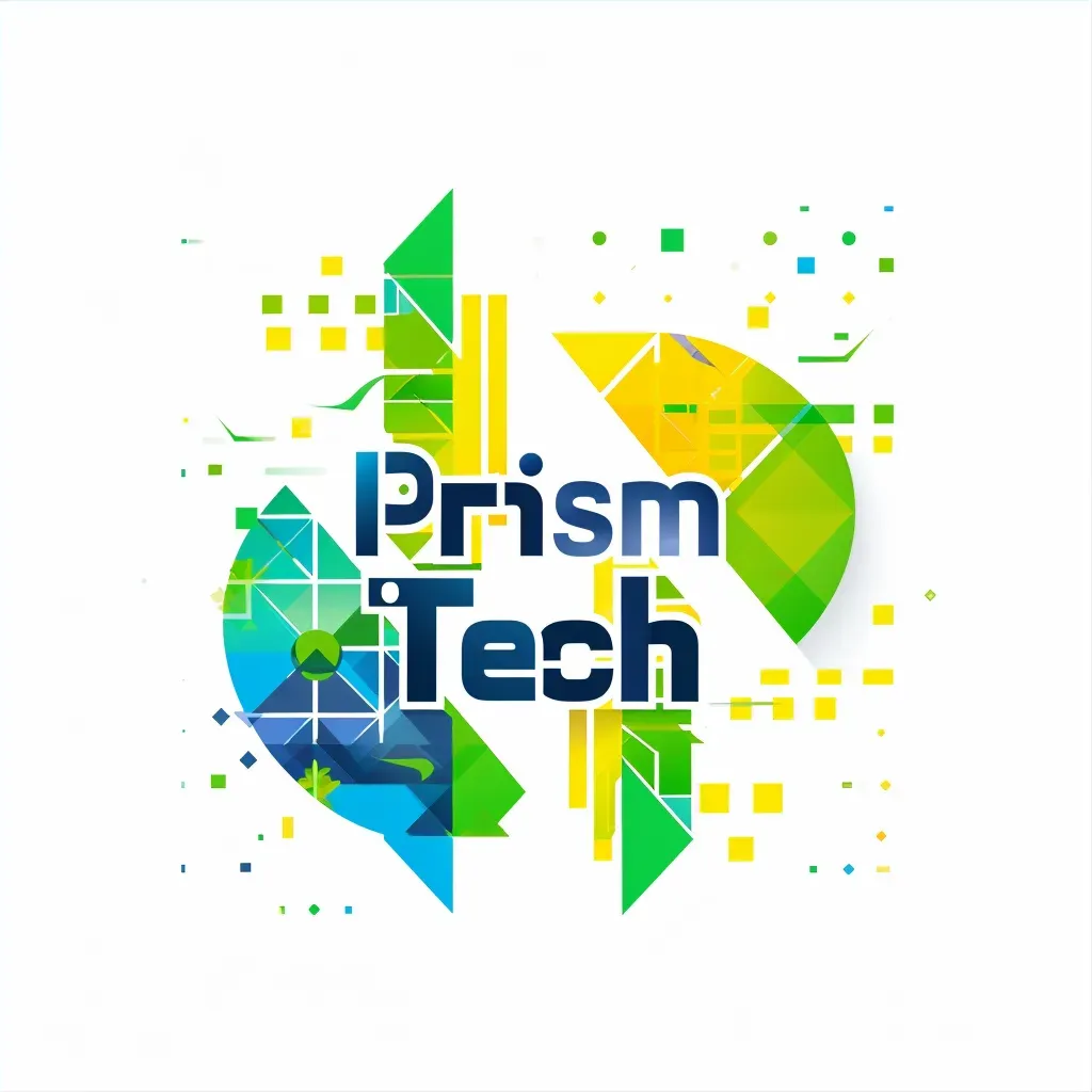 Playful logo design with green, blue, and yellow colors for Prism Tech - Image 4