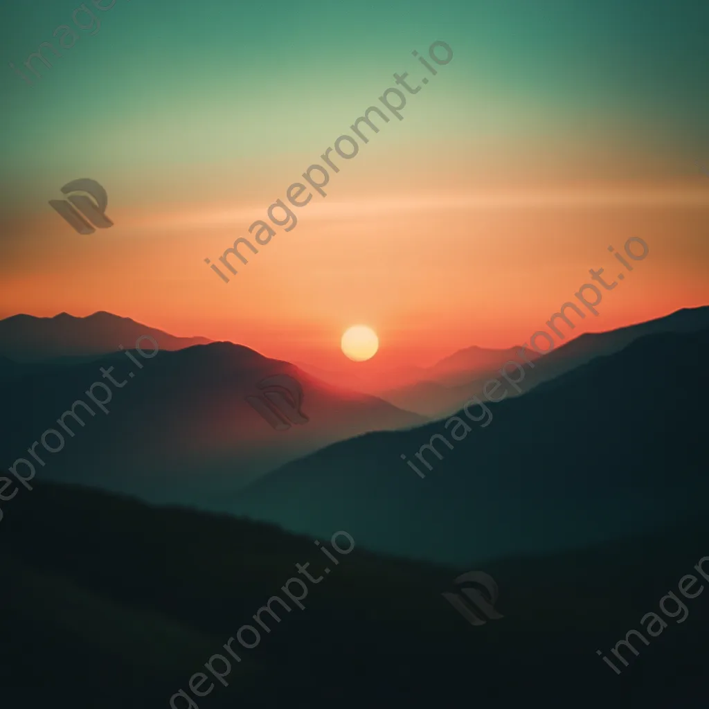 Blurred mountain range at sunset - Image 2