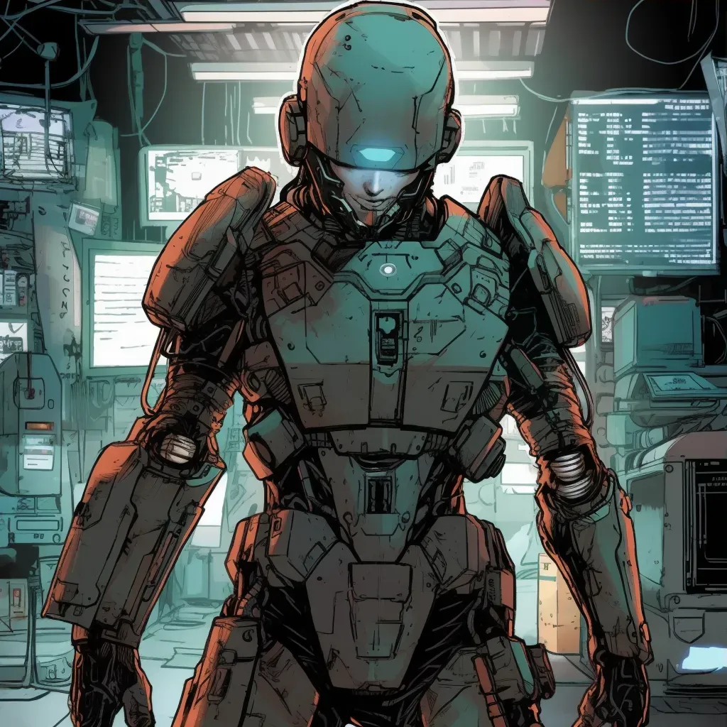 Cyber Warrior in Advanced Digital Armor - Image 3