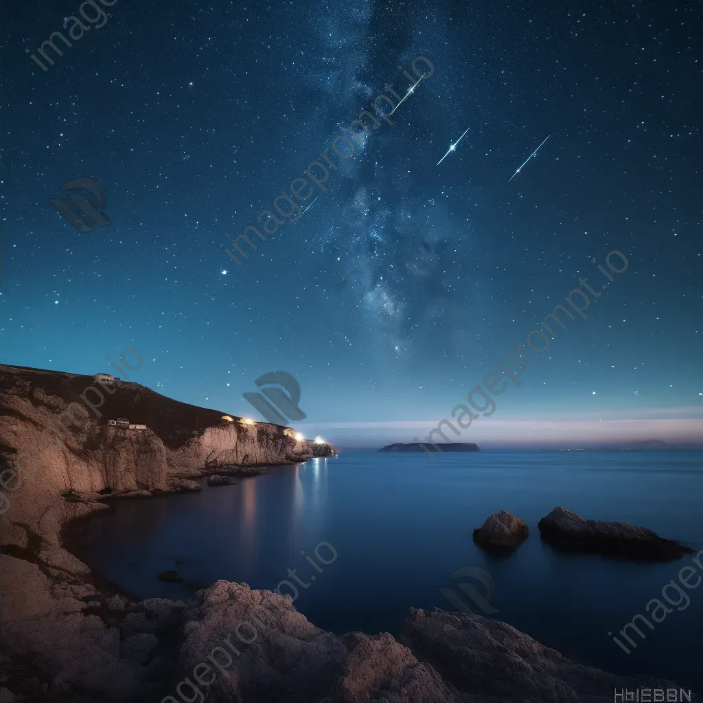 Aries constellation over coastal cliff at night - Image 2