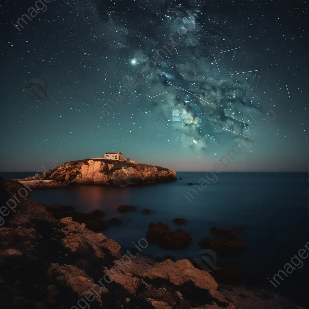 Aries constellation over coastal cliff at night - Image 3