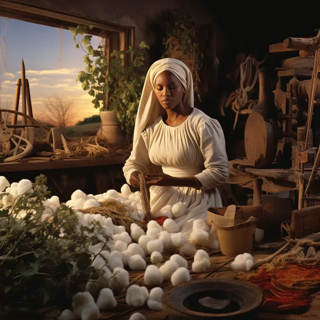 Woman weaving organic cotton cloth in a rustic environment - Image 2