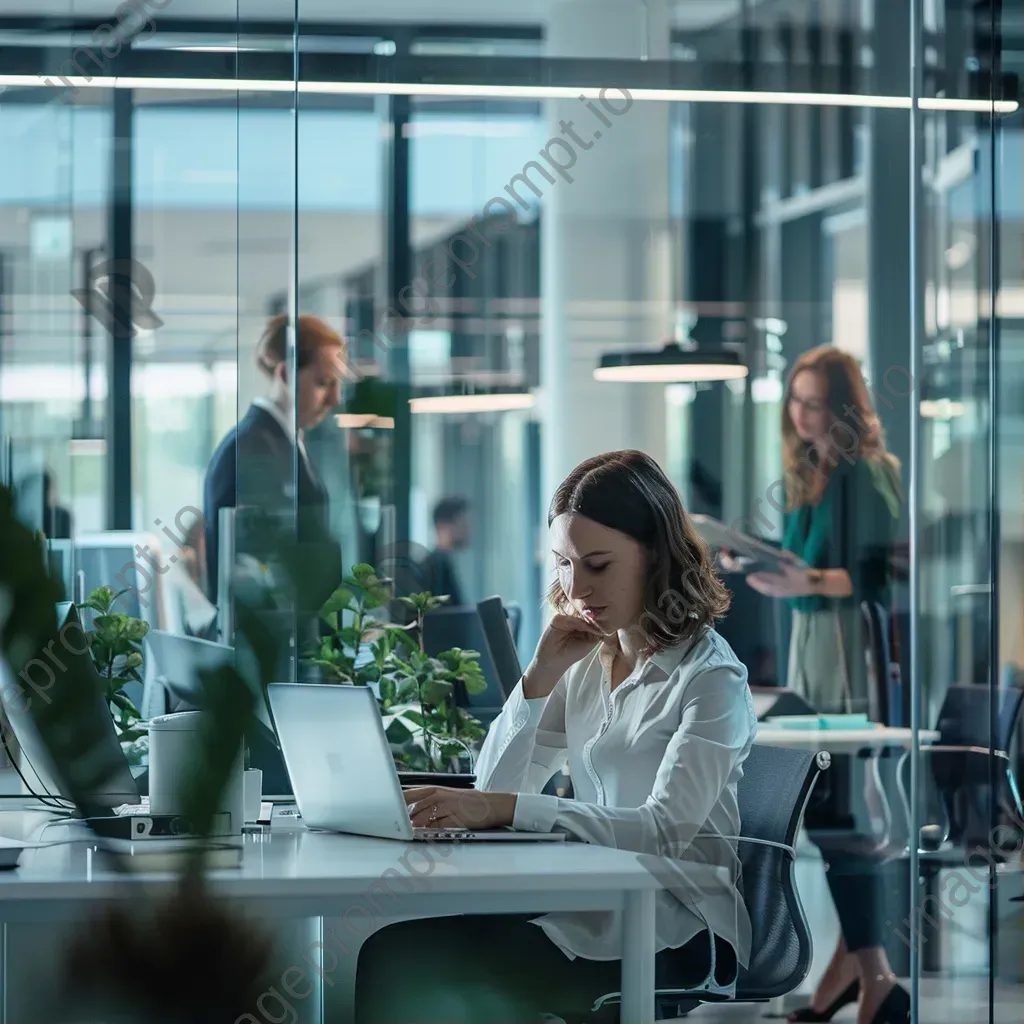 Modern office with staff working and modern communication tools - Image 1