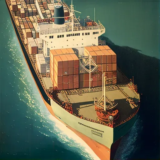 Aerial view of cargo ship with containers symbolizing global trade - Image 1